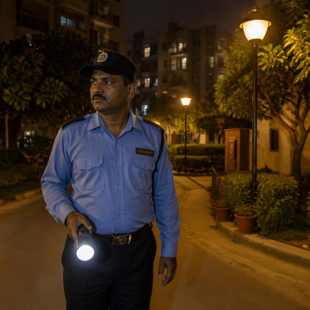 Residential night patrol on duty